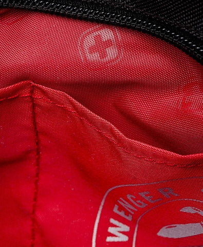  Сумка поясная Wenger Waist Bag, черная/красная, 32х3х17,5 см 