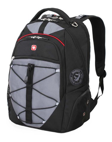  Рюкзак  15", чёрный/серый, 34x19x46 см, 30 л 