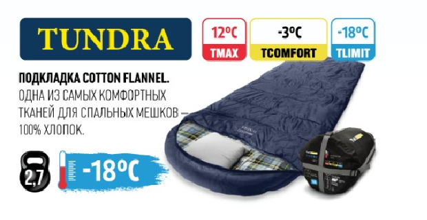 Спальный мешок  одеяло с капюшоном Tundra #L (молния слева) 