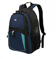  Рюкзак  15", синий/черный/бирюзовый, 33x15x45 см, 22 л 